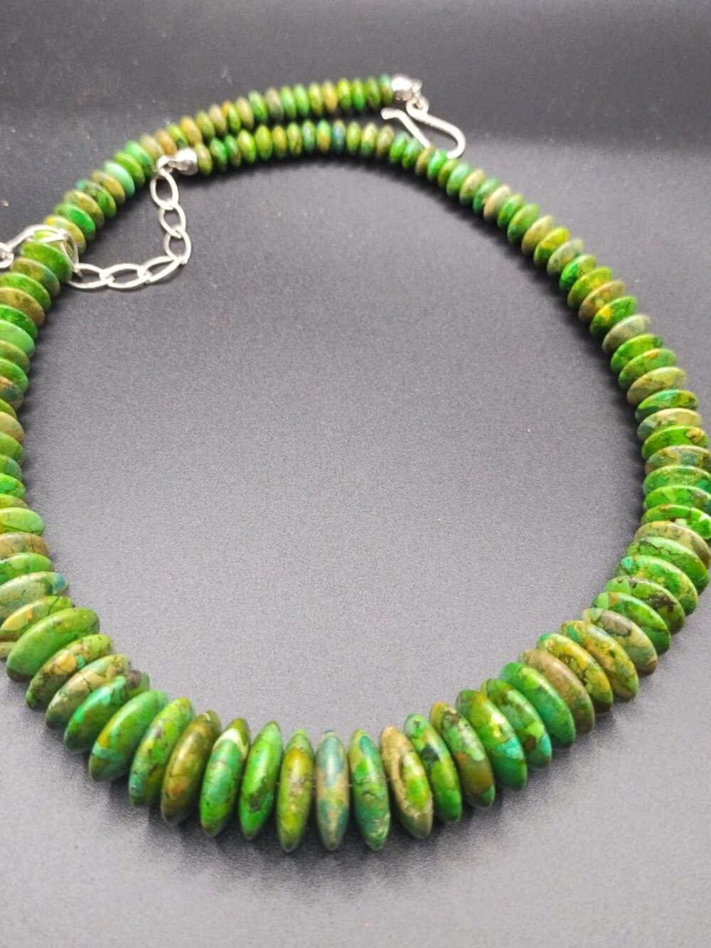 Jay King DTR Mojave green turquoise disc necklace 925 Sterling Silver - Picture 5 of 8